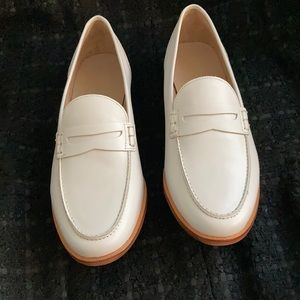 JCREW Off white leather loafer new w/o box 8